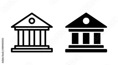 Bank icon set vector. Bank sign and symbol, museum, university
