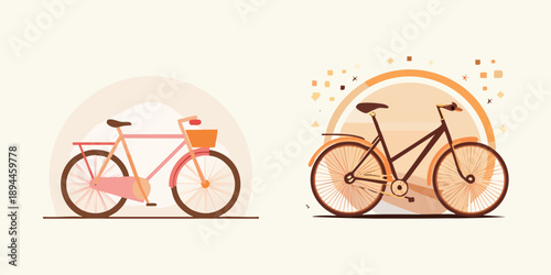 A vintage black mountain bike vector illustration featuring a retro wheel and pedal isolated for sport and travel transportation