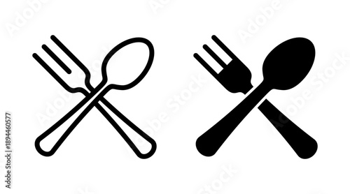 spoon and fork icon set vector. spoon, fork and knife icon vector. restaurant sign and symbol