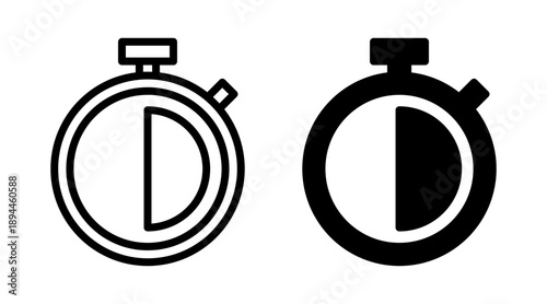 stopwatch icon set vector. Timer sign and symbol. Countdown icon. Period of time