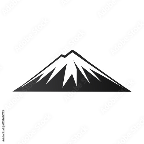 Minimalist mountain peak illustration evoking adventure and natural wonder silhouette imagery