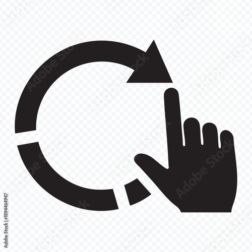 Refresh Reload Icon with Hand Cursor for User Interface and Web Navigation Functionality