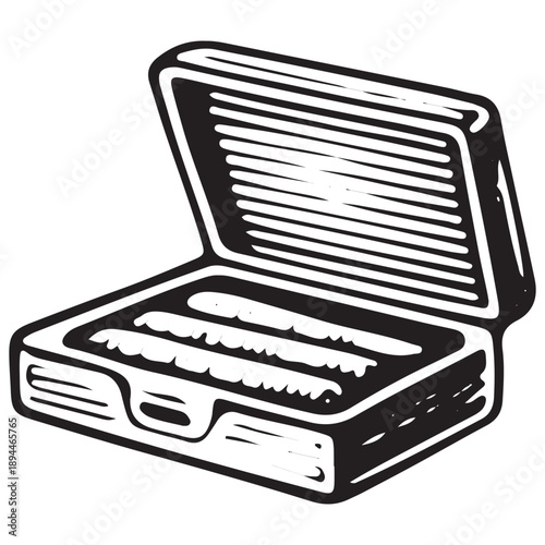 Vintage Cigar Case Illustration – Classic Tobacco Storage Icon