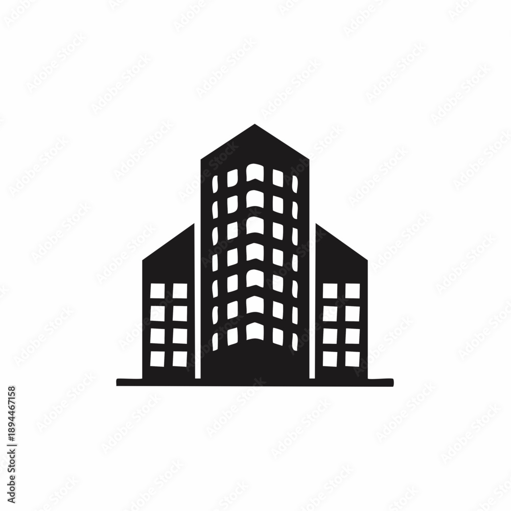 Fototapeta premium Modern Commercial Building Icon Representing Architecture and Urban Development Vector design