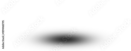Soft oval shadow isolated on white background, casting a subtle shade for graphic design use