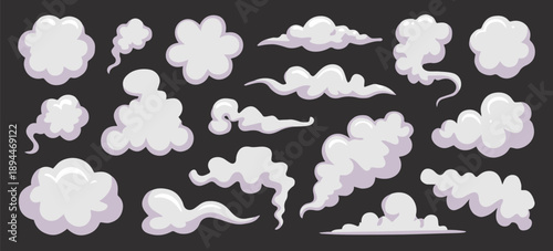 smoke design elements cloud and smoke vector icons
