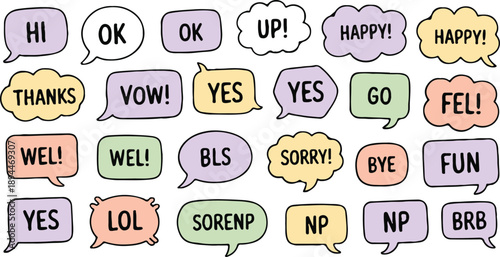 speechbubble editable vector pack of message bubbles with text labels