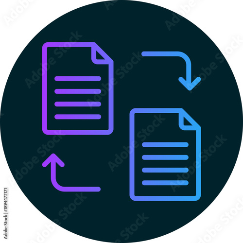 Data exchange icon for management productivity, business, website, application, printing, document, poster design, etc