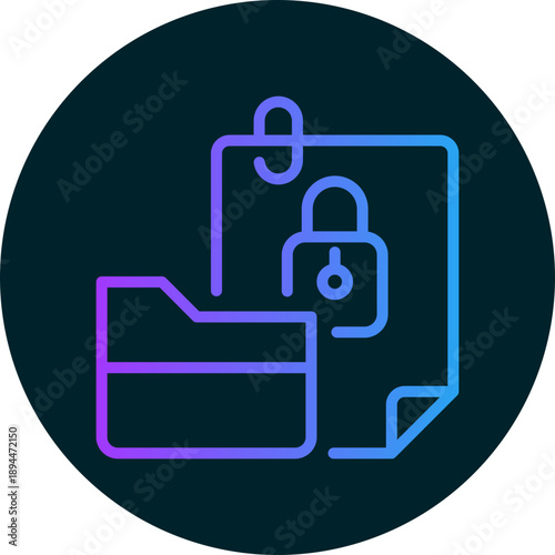 Data security icon for management productivity, business, website, application, printing, document, poster design, etc