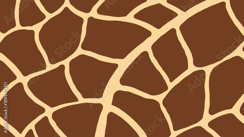Vector flat illustration of giraffe pattern, skin of fur textures of wild exotic animal