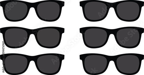 Sunglasses Silhouette Icon Set  Classic Fashion Eyewear Frames