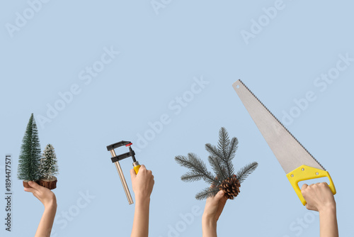 Hands holding construction ...