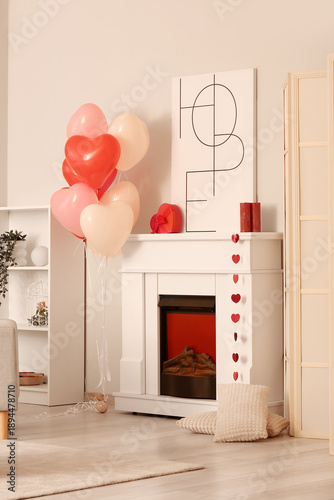 Interior of festive living ...