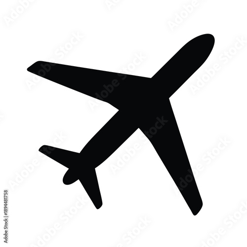 Silhouette of a passenger airplane in flight for travel and tourism
