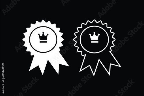 Collection of badges with crowns. Winner flat labels. eps 10