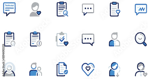 Customer Feedback and Survey Satisfaction Icon Set