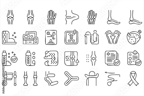 Medical Treatment Interface Icons for Hospitals and Patient Care