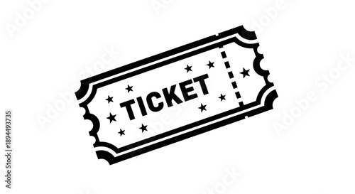 "Ticket Icon for Events, Entertainment, Admission, and Booking Design"