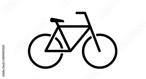 Bicycle Line Icon – Urban Cycling Transport Symbol Minimal Design
