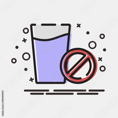 Icon no drink. Ramadan kareem elements. Icon in MBE style.