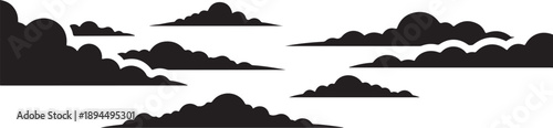 Black clouds on a white background illustration design element