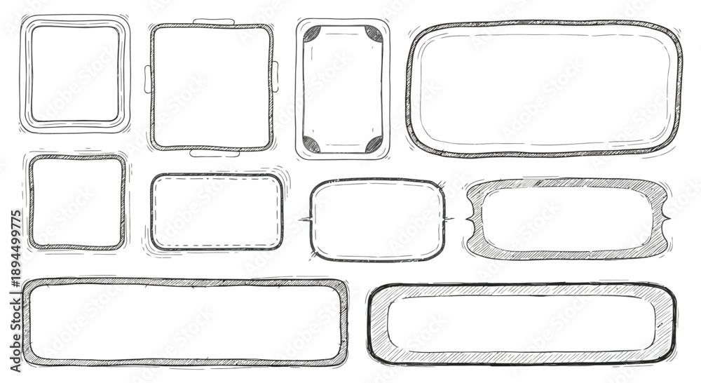 Obraz premium Hand drawn text boxes for creative project design and layout