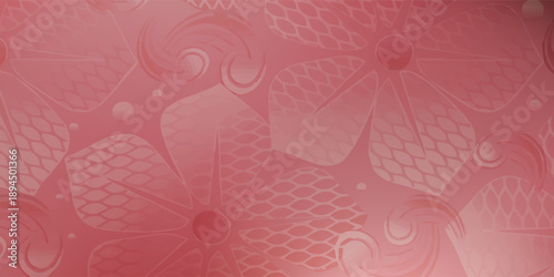 Abstract pink background with subtle heart and geometric patterns.