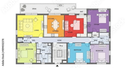 Modern Apartment Floor Plan Design.