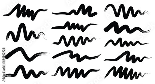 Hand drawn brush strokes for creative design projects