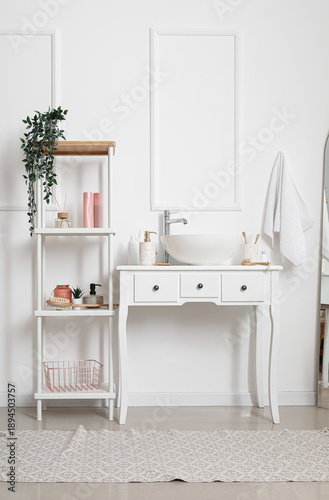 Table with sink bowl and sh...