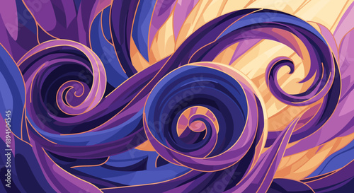 A vibrant abstract design with flowing purple waves evokes creativity and innovation, perfect for modern branding.