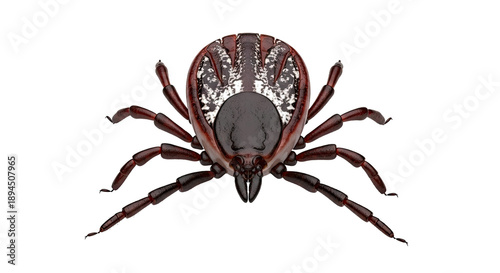 Close-up 3D rendering of a tick