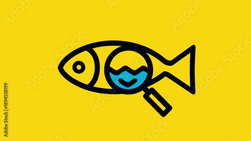 Fish Under Magnifying Glass Researching Pollution