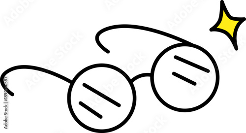 반짝 안경 아이콘 테두리