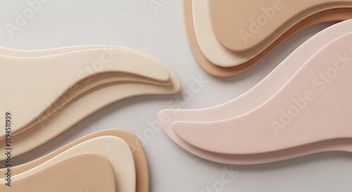Abstract Beige Shapes with Soft Edges.