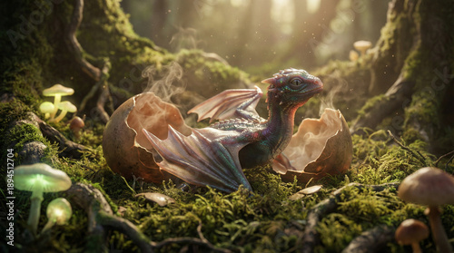 “Dawn of Magic: Hatchling of the Enchanted Grove”