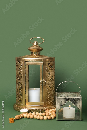 Muslim lamps with burning c...