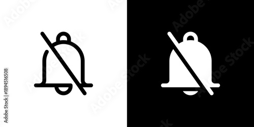 Mute icon concept with flat Black White Background. Vector illustration.