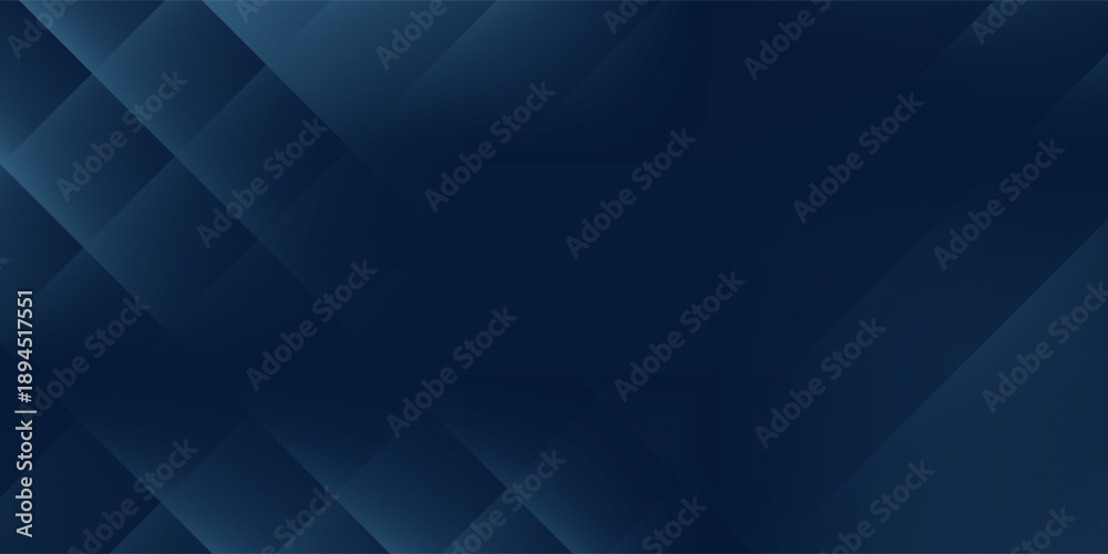 Obraz premium Abstract dark blue geometric background with layered diagonal shapes and soft gradient. Modern minimal corporate design for technology, business presentation, website header, banner, UI UX, fintech