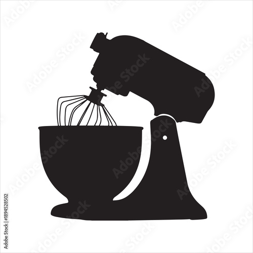 Kitchen mixer silhouette, Stand Mixer Silhouette, Silhouette of a stand mixer vector art design