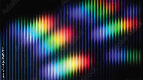 Abstract Glass ripple texture with dark gradient background and vivid colors . Futuristic distortion, moody abstract glow