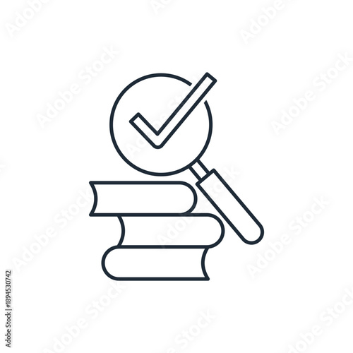 Books with relevant, useful, and interesting information. Gain knowledge and develop.Vector linear icon illustration isolated on white background.
