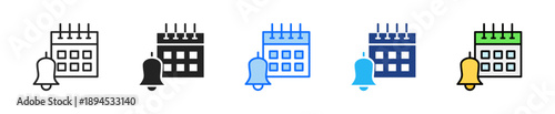 Event Reminder Icon Set Multiple Style Collection
