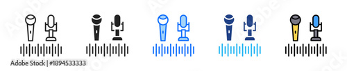 Voice Conference Icon Set Multiple Style Collection