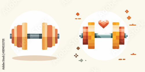 Colorful vector illustration of a dumbell for fitness