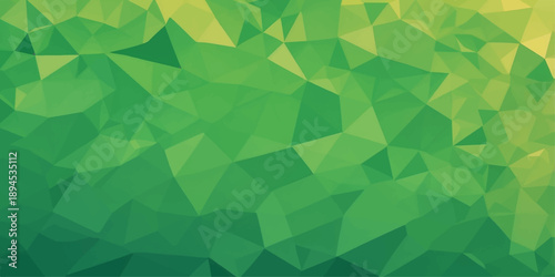 Creative geometric polygon background with green and yellow gradient colors and modern aesthetic style