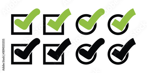 collection of ticks with round and square lines