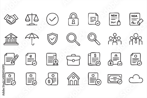 Digital Signature UI Icons for Corporate Governance Platforms
