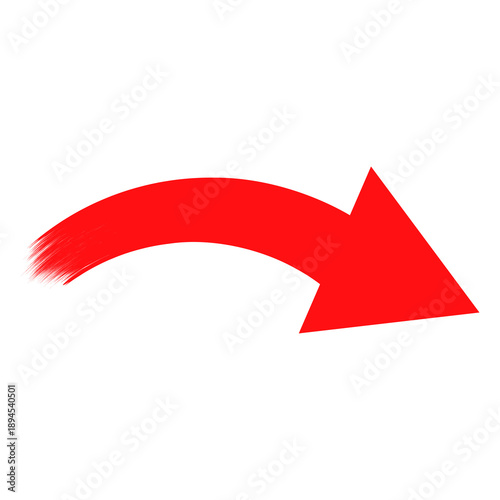 Wallpaper Mural Royalty free Curve Arrow Pointing Downwards PNG Transparent vector Image. Hand drawn Brush stroke arrow png picture download. Red arrow pointing down Torontodigital.ca