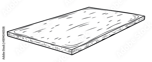 A minimalist outline drawing of a rectangular piece of toasted bread with a soft topping, useful for engaging foodrelated visuals, cooking instruction pages, or meal planning applications.